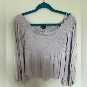 American Eagle Lavender Purple Off the Shoulder Top